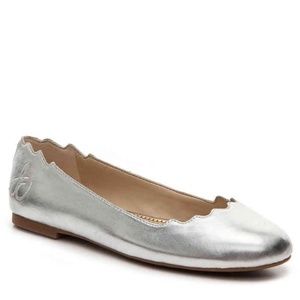 🌼Sam Edelman Finnnegan Flats Silver Leather Shoes